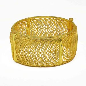 Wholesale 14K 18K 24K Micron Gold Plated Dubai Style Arabic <b>Bridal</b> Kada Jewelry Openable Kada Bangle Fashion Bangle Oro Joyeria - Product Image 3