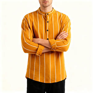 เสื้อเชิ้ตผู้ชายผ้าถักเนื้อนุ่มระบายอากาศได้ดี น้ำหนัก 160 กรัม ผลิตจากโพลีเอสเตอร์/คอตตอน ซาติน สีพื้น สไตล์ลำลอง ป้องกันการยับ กระดุมเดี่ยว ปกคอพับได้ - Product Image 4