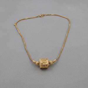 Divyoro Classic Gold Plated <b>Copper</b> Alloy Pendant Necklace with Lock Design Snake <b>Chain</b> Unisex Wedding Daily Wear Jewelry - Product Image 4