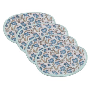 Ensemble de serviettes rondes personnalisées de haute qualité 100% coton fait de qualité supérieure serviette de Table ourlet point indien main bloc coton imprimé - Product Image 1