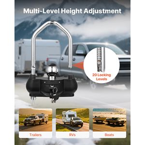 Lucchetto Antifurto per Gancio di Traino Resistente, Adatto per Accoppiatori da 1-7/8 pollici, 2 pollici e 2-5/16 pollici, con 3 Chiavi Anti-Scasso - Product Image 6