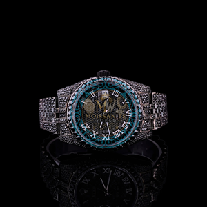 Full <b>Black</b> Moissanite Diamond Custom <b>Watch</b> logo Luxury Quartz <b>Watches</b> for <b>Men</b> Fashion Hip Hop Full Diamond Complete Wrist <b>Watch</b> - Product Image 1