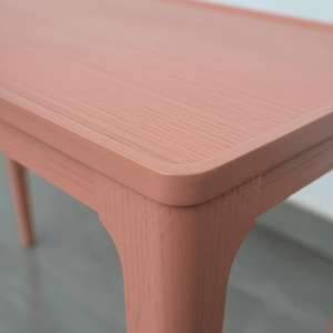 Muebles Modernos para Sala de Estar Estilo Vietnamita, Mesa de Centro Rectangular de Madera de Caucho Resistente en Blanco Perla, Chapa de MDF y Fresno, Color Rosa Empolvado, Marca PKP - Product Image 4