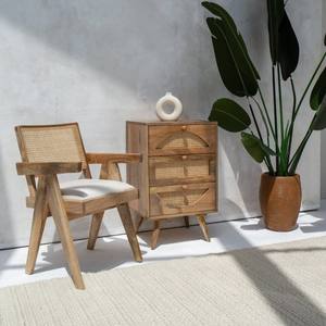 Mesa Auxiliar de Ratán con 3 Cajones Vandana Orion Nova, Mueble Moderno con Detalles Tejidos Naturales - Product Image 5