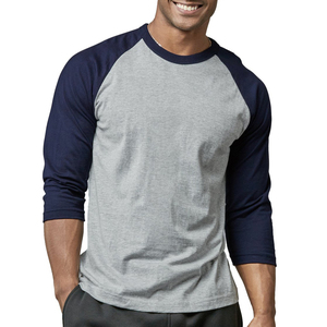 T-shirt de baseball raglan pour homme avec logo personnalisé, couleur contrastée, décontracté, design personnalisé, vêtements pour homme écologiques - Product Image 3