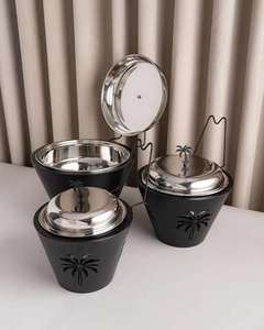 White Powder Modern Elegant Casserole Round Hotpot Ramadan Special Food <b>Warmer</b> Stainless Steel Hot Pot <b>Buffet</b> for Food Serving - Product Image 1
