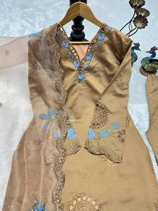 New Designer Party Wear <b>Top</b> And Pant Plazzo With Fancy Duppata And Embroidery Work - Product Image 6