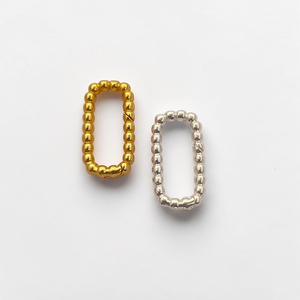 Conector de mosquetón ovalado con cierre de resorte y cuentas de burbujas chapado en oro de 18 quilates para la fabricación de pendientes - Product Image 5