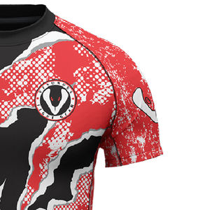 Camiseta deportiva de compresión de cintura alta para hombre, de secado rápido, elástica, de manga corta, con estampado para culturismo. - Product Image 3