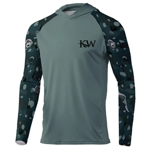 OEM ODM Heat-Transfer UPF 50 Anti-Uv Angling Custom Blank Shirts Quick Dry Breathable Anti-Bacterial 100% Polyester Fishing Wear - Product Image 3