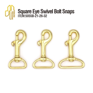 Mosquetones giratorios de latón con ojo redondo, ganchos de seguridad con anillos de rodillo y hebillas de barra central - Product Image 3