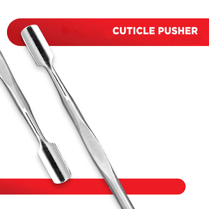 Pousse-cuticules professionnel en acier inoxydable poli miroir, double usage, à tête plate, pour manucure - Product Image 5