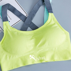 Soutien-gorge de sport noir pour femme, bretelles racerback, col rond, maintien élevé, vêtement de fitness, couleur unie, respirant, séchage rapide, sans couture - Product Image 4