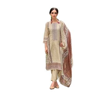 Estampado de algodón puro con bordado exclusivo con mal dupatta - Product Image 1