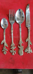 Cucharadita de girasol chapada en oro hecha a mano, estilo religioso personalizado, decoración del hogar europeo, modelo de Metal, artesanos expertos, arte de acero - Product Image 5