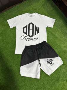 Camiseta y pantalones cortos 100% algodón de alta calidad, estilo moderno para la calle, conjunto de camiseta y pantalones cortos de nailon de alta calidad. - Product Image 3