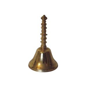 IMPERIAL <b>BRASS</b> STORE Traditional Handmade Gold-Plated Pure <b>Brass</b> Hand <b>Bell</b> Antique Pooja for Home Temple Meditation Festival Use - Product Image 1