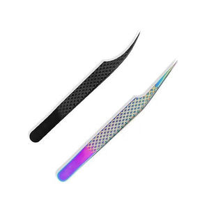 Juego de 4 Pinzas Profesionales de Acero Inoxidable para Extensión de Pestañas - Product Image 5