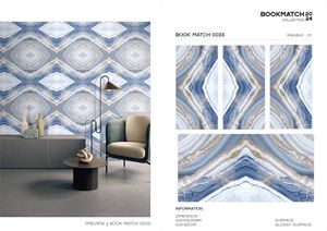 Carrelage mural en céramique Bookmatch 600x1200mm pour hall d'hôtel de luxe et rénovation intérieure de bâtiments commerciaux haut de gamme - Vente en gros - Product Image 6