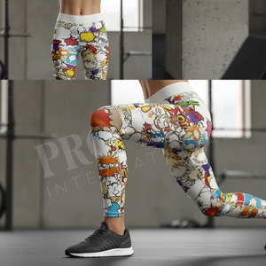 Premium Quality Custom Printed Mid Waist Stretch Fitness Leggings Casual Skinny Yoga Colorful Graphic <b>Tights</b> Deadlifting Pants - Product Image 4