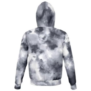 เสื้อฮู้ดซิปแบบยูนิเซ็กซ์ สีเทาลายเมฆพิมพ์ลายทั้งตัวแบบ Sublimation เสื้อสเวตเชิ้ตซิปเต็มตัวลายท้องฟ้า รับผลิตตามแบบ (OEM) ขายส่ง - Product Image 2