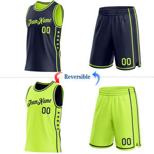 Conjunto de Pantalones Cortos y Camiseta de Baloncesto Reversible de Moda, Uniforme de Equipo Personalizado de Malla, Kits de Ropa Deportiva Colorida, Venta al por Mayor, Proveedor OEM - Product Image 2