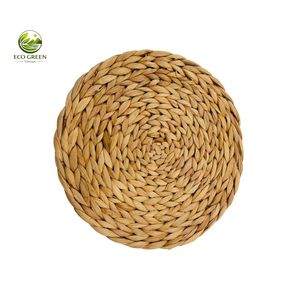 Set de table tressé en jacinthe d'eau, écologique, non toxique, réutilisable, fait main, classique, pour table à manger, décoration naturelle pour la maison - Product Image 4