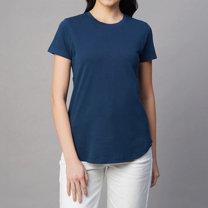Camisetas de Verano para Mujer al por Mayor con Logotipo Frontal Personalizado, Manga Corta, Dobladillo Redondo, Secado Rápido y Absorción de Humedad, Ropa Casual de Última Tendencia - Product Image 1