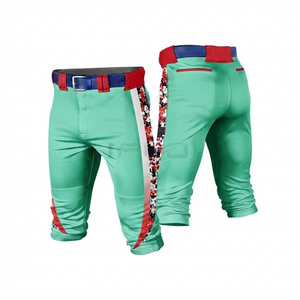 Pantalon d'uniforme d'équipe pour hommes, pantalon de baseball imprimé par transfert thermique, tissu en maille 100 % polyester, évacuation de l'humidité, séchage rapide, athlétique - Product Image 1