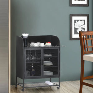 Buffet de bar moderne en bois massif à 2 portes, meuble de rangement vert de luxe fait main pour salon, provenance Rajasthan GWE248 - Product Image 2