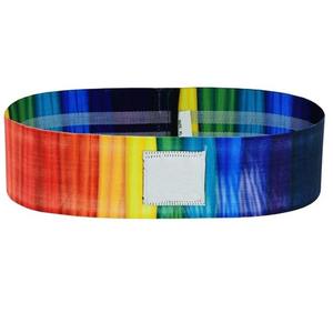 Custom Printed Tie Dye <b>Exercise</b> <b>Band</b> Heavy Duty Woven Cotton Latex Booty Resistance Loop <b>Bands</b> Non Roll Glute Thigh <b>Band</b> - Product Image 4