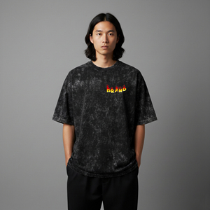 Nouveaux T-shirts Oversize Homme Tendance Épaules Tombantes Délavés Col Rond Manches Courtes Amples 100% Coton Grande Taille pour Homme - Product Image 1