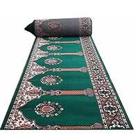 Tapis de prière islamique traditionnel vert Janamaz, fait main, écologique, antidérapant, pour mosquée, à poils moyens, doux, durable, pour usage quotidien