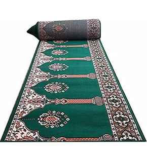 Alfombra de Oración Islámica Antideslizante Hecha a Mano Green Janamaz para Mezquita/Masjid - Alfombra de Namaz Suave y Duradera para Uso Diario - Product Image 2
