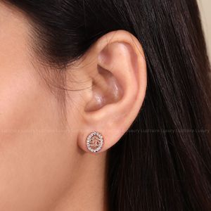 Astrology Cancer <b>Earrings</b> with Round Diamond <b>Halo</b> 0.30 TCW E/F VS Clarity 950 Platinum Zodiac Jewelry for Women Refined Birthday - Product Image 5