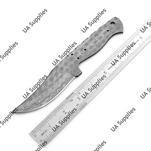 Cuchillo de Caza de Hoja Fija de Acero Damasco de Espiga Completa de Calidad Premium, Lápida en Blanco para Fabricación de Cuchillos, Suministro OEM Personalizado DIY Hecho a Mano - Product Image 5