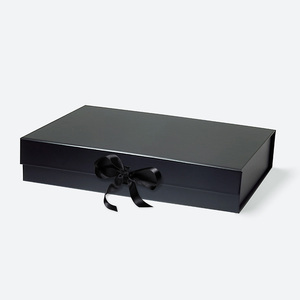 Boîte cadeau magnétique à couvercle rabattable, emballage en <span class=keywords><strong>papier</strong></span> pliable avec logo personnalisé, modèle peu profond, stock transfrontalier prêt à l'emploi - Product Image 1