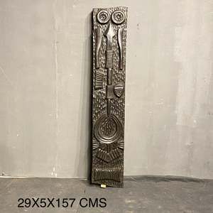 Indian Naga Tribal Wooden Wall Panel Hand Carved Architectural Decor Antique <b>Rustic</b> Hotel Interior Mix Match 1 Container - Product Image 4