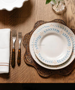 Mantel de mesa de ratán con forma de flor Bohemia marrón oscuro Manteles individuales de ratán vintage naturales La mejor opción para fiestas interiores - Product Image 3