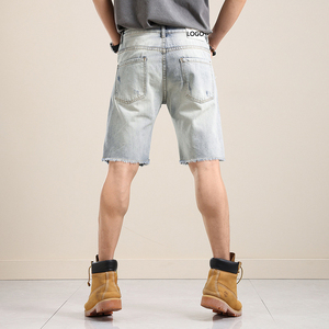 Mid <b>Waist</b> Straight Style <b>Jeans</b> Shorts Pocket Loose Denim Shorts <b>Men's</b> <b>High</b> Quality 100% Cotton Vintage Breathable Denim Shorts - Product Image 6