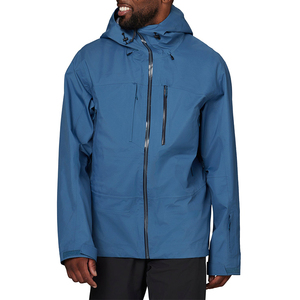 Blue Unisex Hard Shell Canvas Ski <b>Jacket</b> Zipper Customizable Waterproof Breathable Windproof Stretch OEM Snowsuit for Skiing - Product Image 3