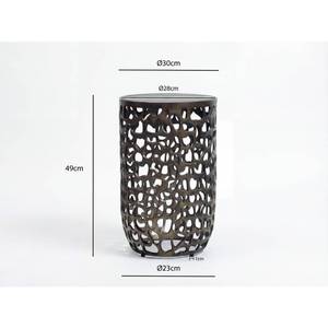 Mesa de Centro Redonda Moderna con Tapa de Vidrio Templado y Estructura Metálica, Mueble Decorativo Contemporáneo para Sala de Estar - Product Image 5