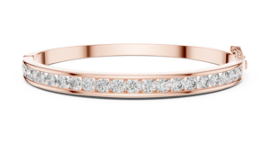 LUXURY LAB GROWN DIAMOND STIFF UNISEX BRACELET RHODIUM PLATED SAFETY LOCK SET 18KT <b>SOLID</b> ROSE <b>GOLD</b> GIFTING PARTY WEAR EVERYDAY - Product Image 4