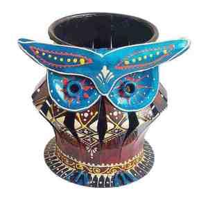 Lámpara Decorativa Diwali con Brillo Cálido para Sala de Estar y Dormitorio, Elegante Portavelas con Forma de Cara de Búho - Product Image 2