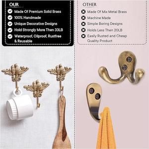 Organisateur mural en métal industriel à double crochet pour garage, salle de bain, chambre à coucher - Product Image 4