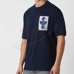 Camiseta Casual Extra Grande para Hombre ZM, Manga Corta, Cuello Redondo, Color Sólido, Algodón Transpirable, Corte Regular - Product Image 4