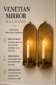 Antique Brass <b>Wall</b> <b>Sconce</b> Set of 2 Framed Candle Holders Traditional Decorative Hanging Ornamental Design - Product Image 6