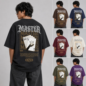 เสื้อยืดคอตตอน 100% หนานุ่มพิเศษ ทรงโอเวอร์ไซส์ คุณภาพสูง สำหรับผู้ชาย สไตล์สตรีทแวร์ พร้อมพิมพ์ลาย DTF - Product Image 6
