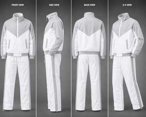 Ensemble de survêtement pour homme avec blocs de couleur, veste à col montant zippée et pantalon, tenue sportive - Product Image 5
