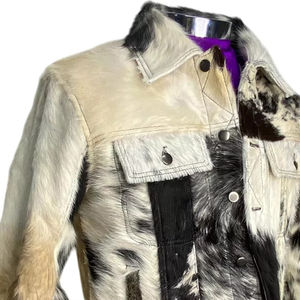 Veste d'hiver en cuir véritable pour homme, col montant, en cuir de vachette de haute qualité, respirante, coupe-vent, élégante, style western. - Product Image 2